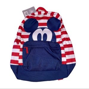 Disney Mickey Mouse RWB Americana Striped Backpack